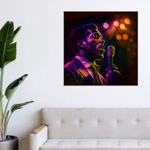 Cadre Vintage – Portrait Chanteur de Soul cadre vintage portrait chanteur de soul