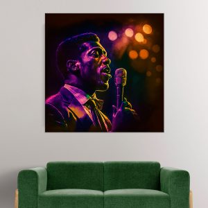 Cadre Vintage – Portrait Chanteur de Soul cadre vintage portrait chanteur de soul