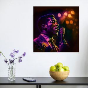 Cadre Vintage – Portrait Chanteur de Soul cadre vintage portrait chanteur de soul