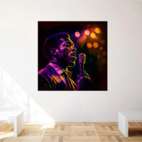 cadre vintage portrait chanteur de soul