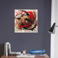 Tableau Abstrait Calligraphie Gris Rouge abstrait calligraphie gris rouge