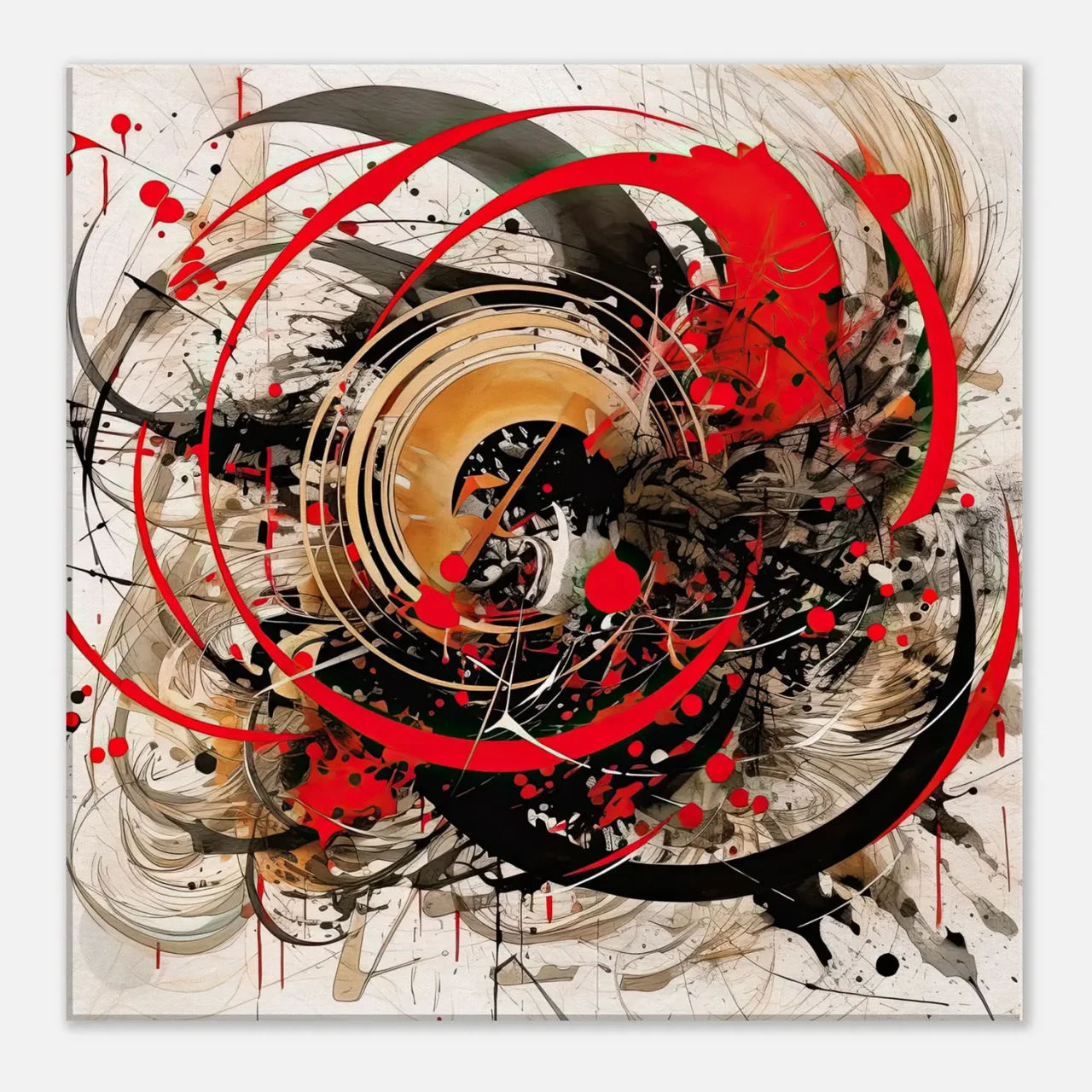 Tableau Abstrait Calligraphie Gris Rouge abstrait calligraphie gris rouge