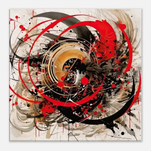 Tableau Abstrait Calligraphie Gris Rouge abstrait calligraphie gris rouge