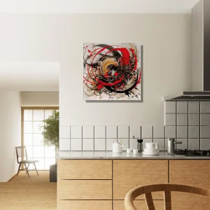 Tableau Abstrait Calligraphie Gris Rouge abstrait calligraphie gris rouge