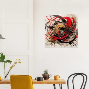 Tableau Abstrait Calligraphie Gris Rouge abstrait calligraphie gris rouge