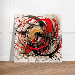 Tableau Abstrait Calligraphie Gris Rouge abstrait calligraphie gris rouge