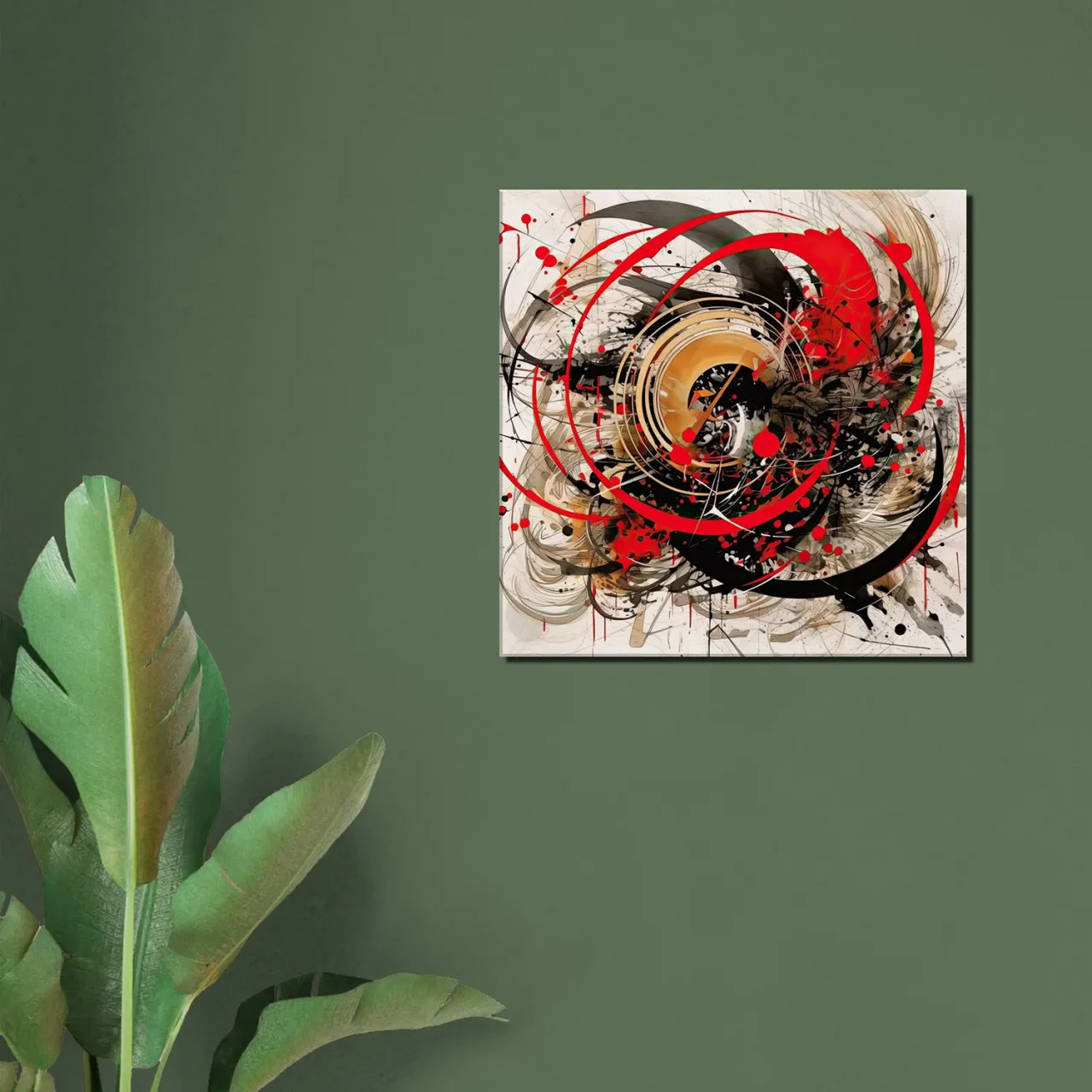 Tableau Abstrait Calligraphie Gris Rouge abstrait calligraphie gris rouge