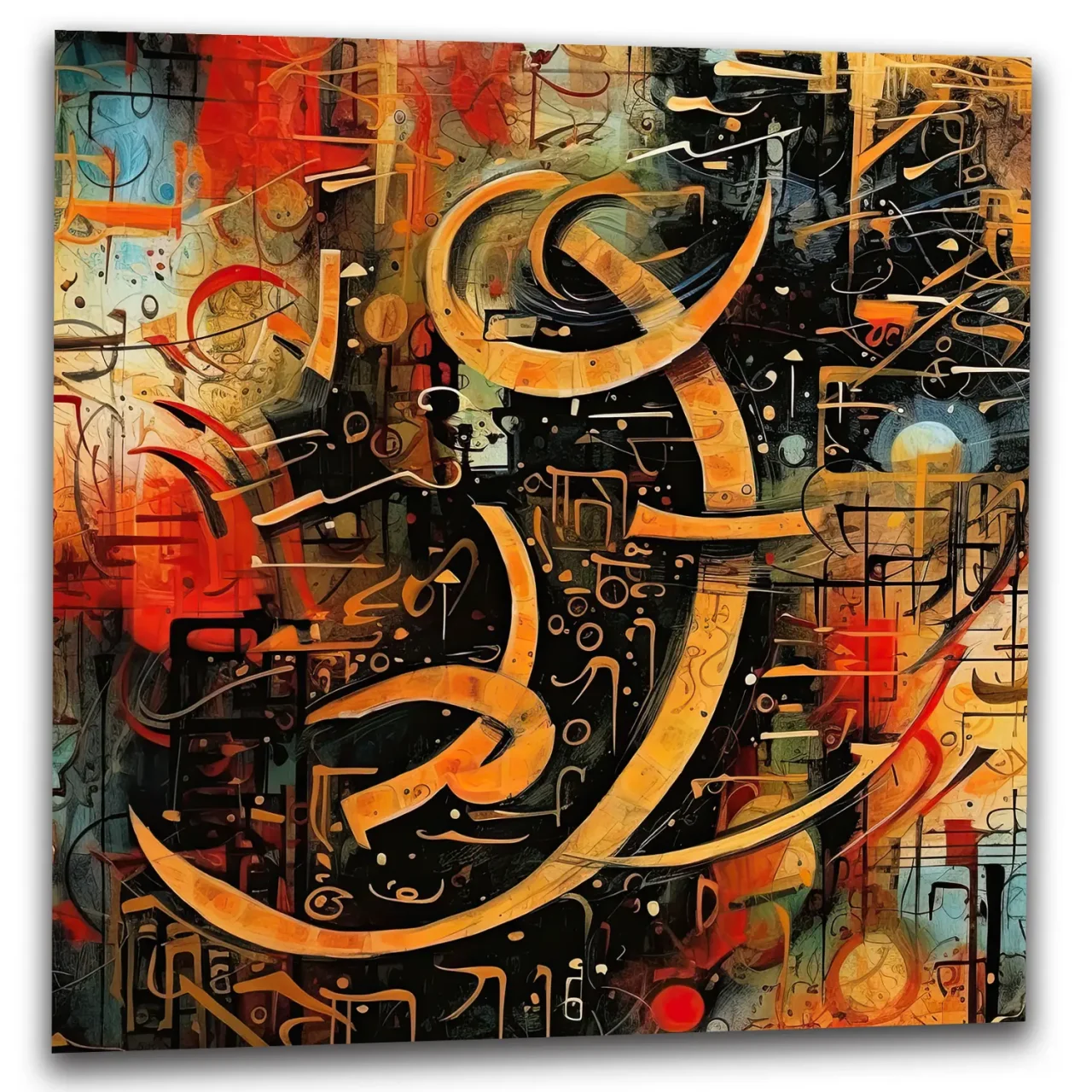 Abstrait Calligraphie Orange Rouge Noir abstrait calligraphie orange rouge noir