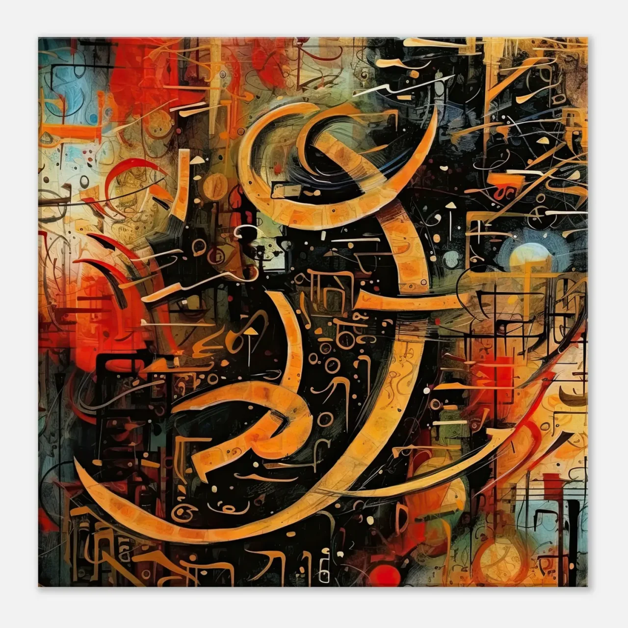 Abstrait Calligraphie Orange Rouge Noir abstrait calligraphie orange rouge noir