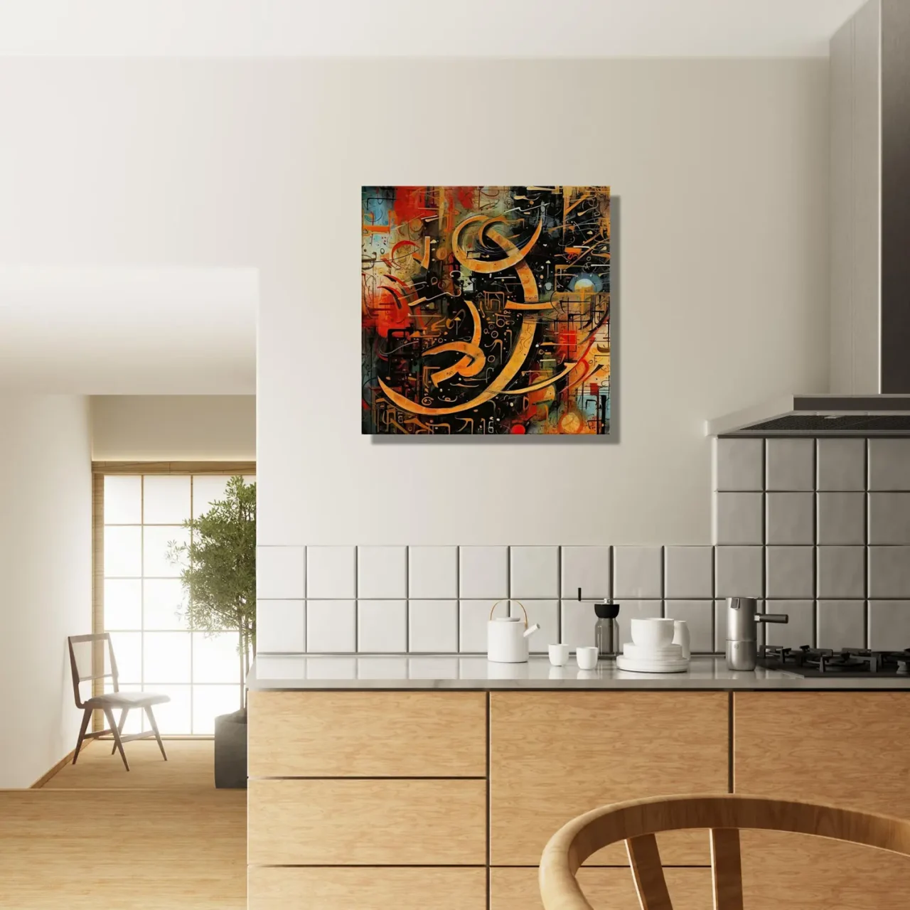 Abstrait Calligraphie Orange Rouge Noir abstrait calligraphie orange rouge noir