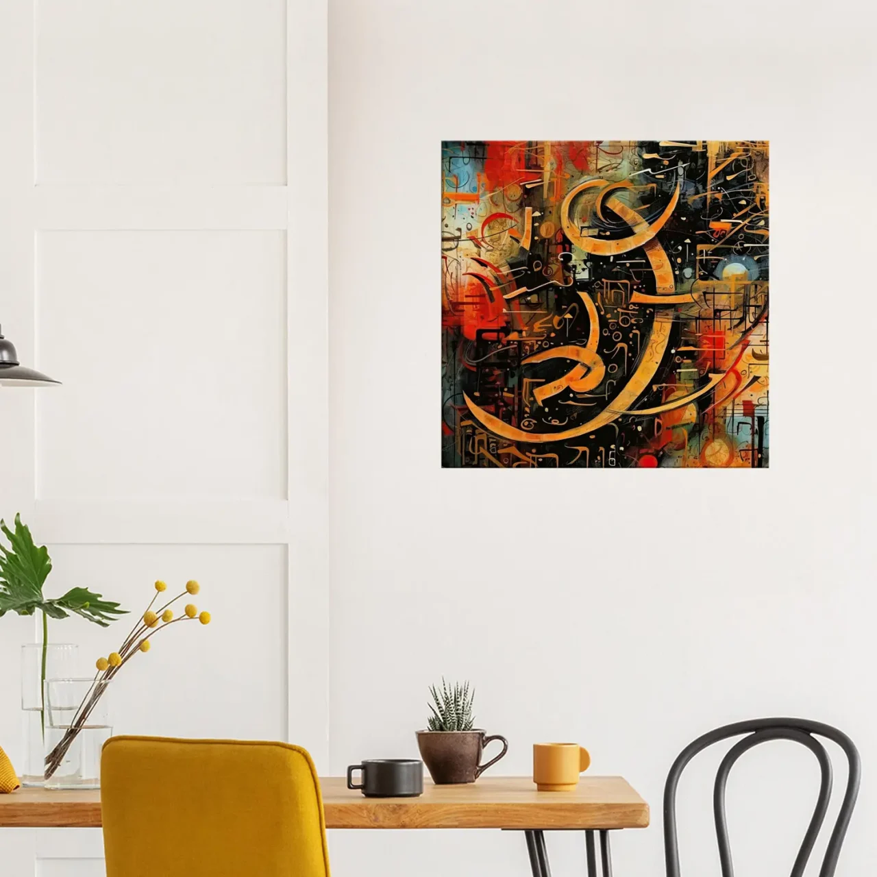 Abstrait Calligraphie Orange Rouge Noir abstrait calligraphie orange rouge noir