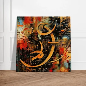 Abstrait Calligraphie Orange Rouge Noir abstrait calligraphie orange rouge noir