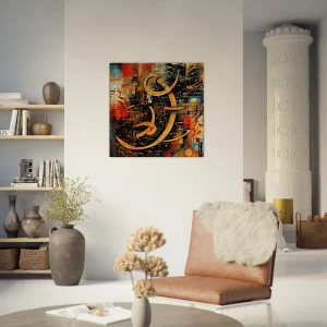 Abstrait Calligraphie Orange Rouge Noir abstrait calligraphie orange rouge noir