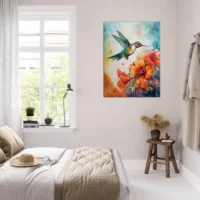 Aquarelle Colibri et Glaïeuls rouges aquarelle colibri et glaïeuls rouges