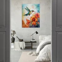 Aquarelle Colibri et Glaïeuls rouges aquarelle colibri et glaïeuls rouges