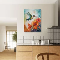 Aquarelle Colibri et Glaïeuls rouges aquarelle colibri et glaïeuls rouges