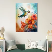 Aquarelle Colibri et Glaïeuls rouges aquarelle colibri et glaïeuls rouges