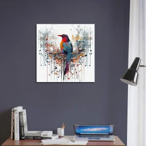 Aquarelle Oiseau coloré et notes de musique aquarelle oiseau coloré et notes de musique