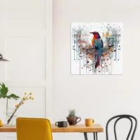 Aquarelle Oiseau coloré et notes de musique aquarelle oiseau coloré et notes de musique