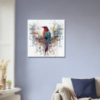 Aquarelle Oiseau coloré et notes de musique aquarelle oiseau coloré et notes de musique