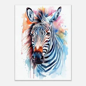 aquarelle portrait zebre