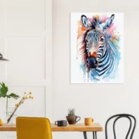 Tableau Aquarelle Portrait Zèbre aquarelle portrait zebre