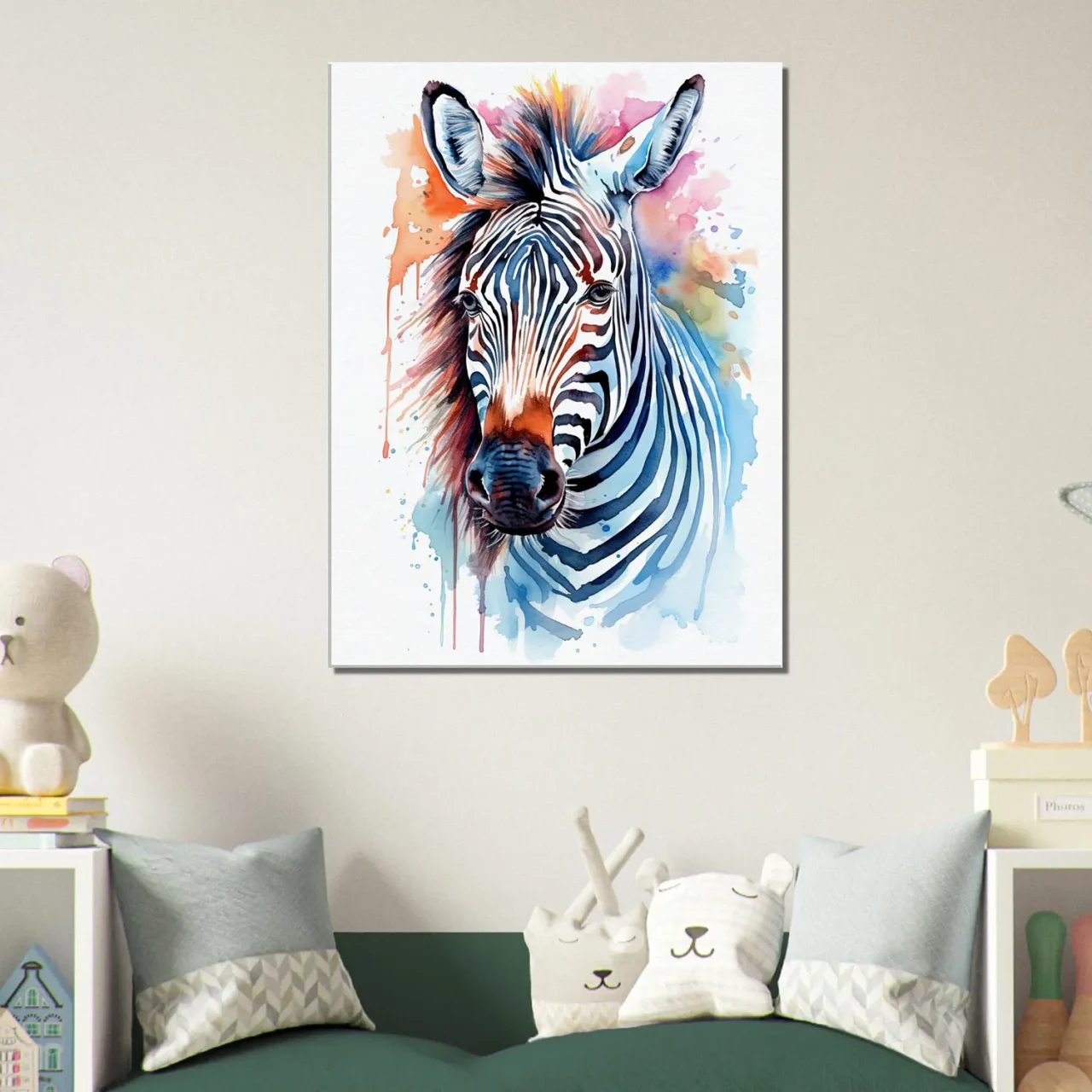 aquarelle portrait zèbre