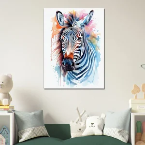 aquarelle portrait zèbre