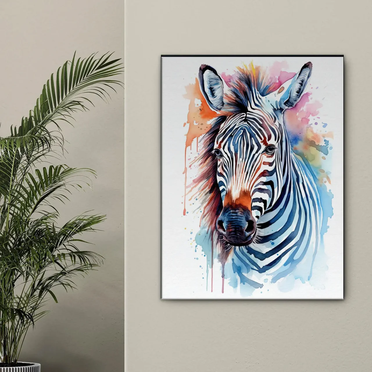 aquarelle portrait zèbre