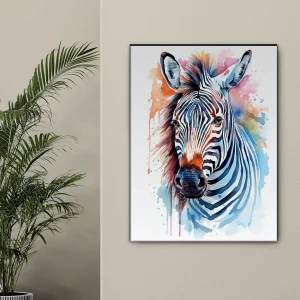 aquarelle portrait zèbre