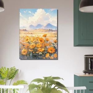 aquarelle tournesols et fleurs sauvages dans la prairie