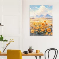 Aquarelle Tournesols et fleurs sauvages dans la prairie aquarelle tournesols et fleurs sauvages dans la prairie