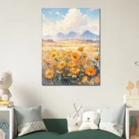 Aquarelle Tournesols et fleurs sauvages dans la prairie aquarelle tournesols et fleurs sauvages dans la prairie