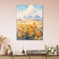 Aquarelle Tournesols et fleurs sauvages dans la prairie aquarelle tournesols et fleurs sauvages dans la prairie