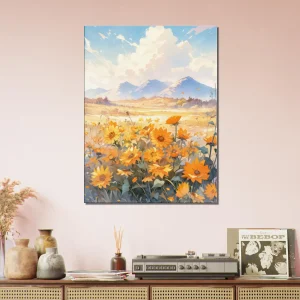 aquarelle tournesols et fleurs sauvages dans la prairie