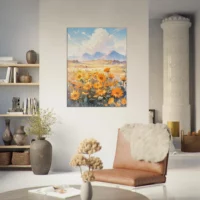 Aquarelle Tournesols et fleurs sauvages dans la prairie aquarelle tournesols et fleurs sauvages dans la prairie