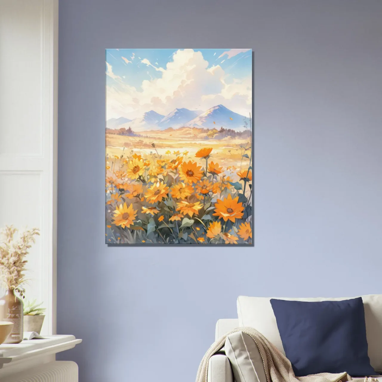 aquarelle tournesols et fleurs sauvages dans la prairie