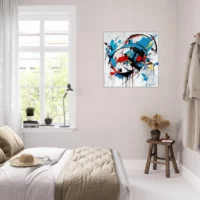 Art Abstrait Bleu rouge noir Georges Mathieu art abstrait bleu rouge noir georges mathieu