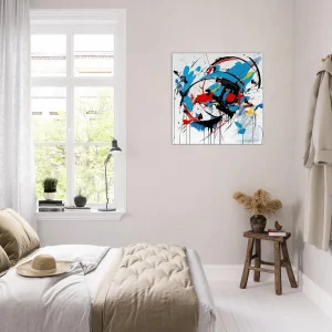 Art Abstrait Bleu rouge noir Georges Mathieu art abstrait bleu rouge noir georges mathieu