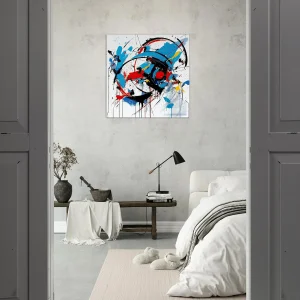 Art Abstrait Bleu rouge noir Georges Mathieu art abstrait bleu rouge noir georges mathieu