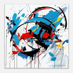 Art Abstrait Bleu rouge noir Georges Mathieu art abstrait bleu rouge noir georges mathieu