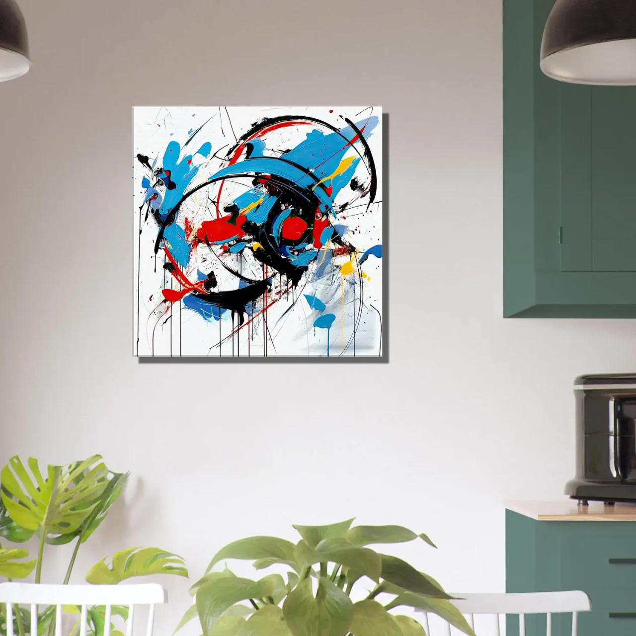 Art Abstrait Bleu rouge noir Georges Mathieu art abstrait bleu rouge noir georges mathieu