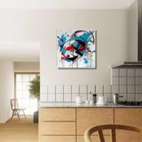 Art Abstrait Bleu rouge noir Georges Mathieu art abstrait bleu rouge noir georges mathieu