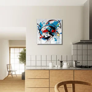 Art Abstrait Bleu rouge noir Georges Mathieu art abstrait bleu rouge noir georges mathieu