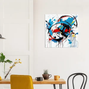 Art Abstrait Bleu rouge noir Georges Mathieu art abstrait bleu rouge noir georges mathieu