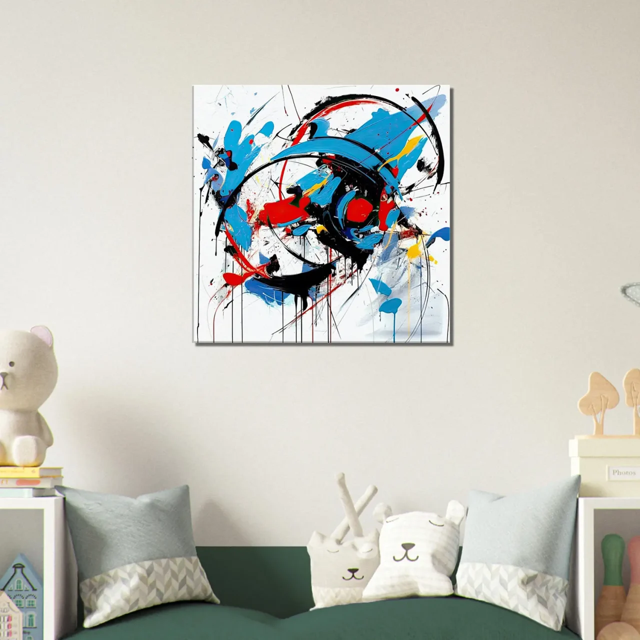 Art Abstrait Bleu rouge noir Georges Mathieu art abstrait bleu rouge noir georges mathieu