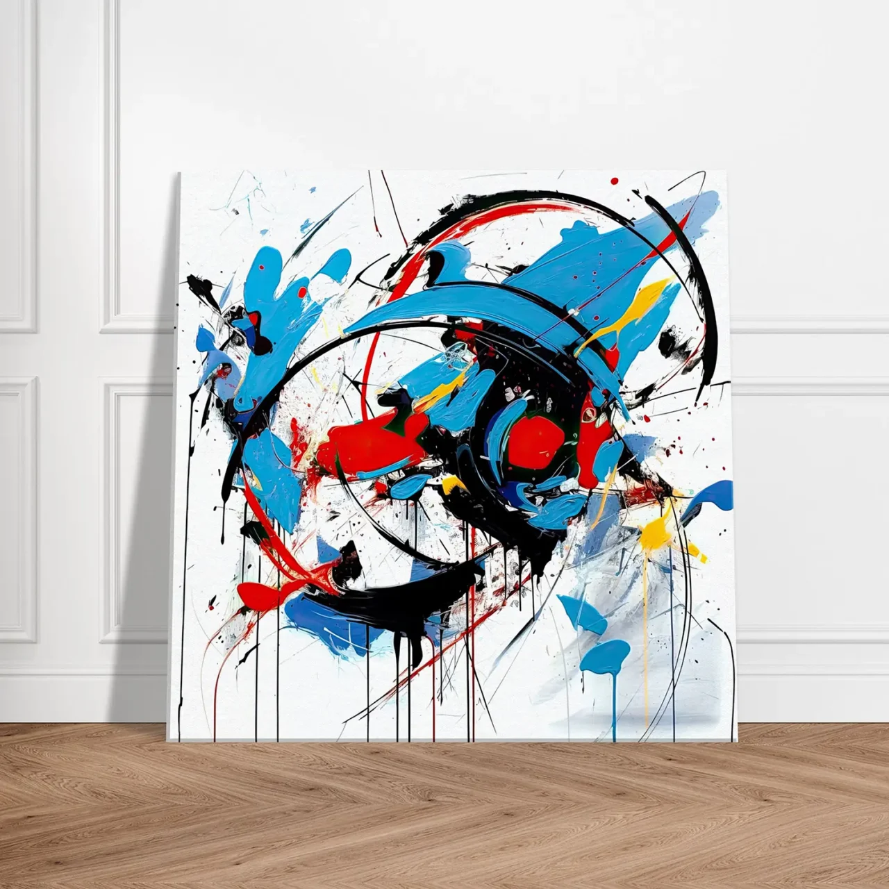 Art Abstrait Bleu rouge noir Georges Mathieu art abstrait bleu rouge noir georges mathieu