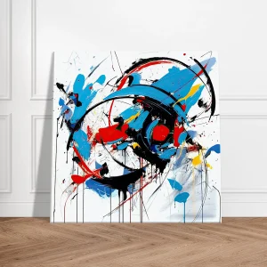 Art Abstrait Bleu rouge noir Georges Mathieu art abstrait bleu rouge noir georges mathieu