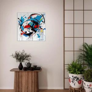 Art Abstrait Bleu rouge noir Georges Mathieu art abstrait bleu rouge noir georges mathieu