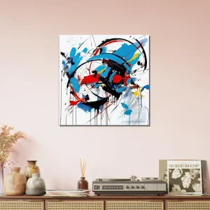 Art Abstrait Bleu rouge noir Georges Mathieu art abstrait bleu rouge noir georges mathieu